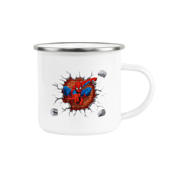 Spiderman wall, Metallic enamel cup white 360ml