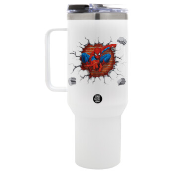 Spiderman wall, Mega Tumbler με καπάκι, διπλού τοιχώματος (θερμό) 1,2L