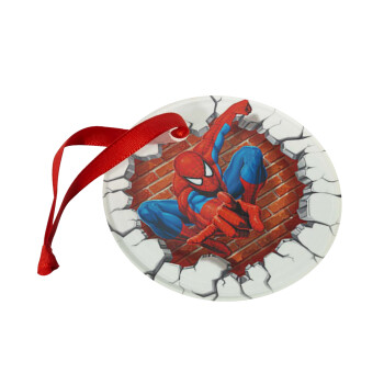 Spiderman wall, Christmas ornament glass 9cm