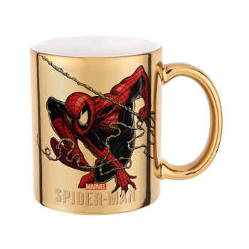 Spider-man, Κούπα κεραμική, χρυσή καθρέπτης, 330ml