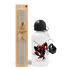 Easter Set, metallic aluminum water bottle (500ml) & aromatic flat Easter candle (30cm) (GRAY)