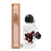 Easter Set, metallic aluminum bottle (500ml) & aromatic flat Easter candle (30cm) (PINK)