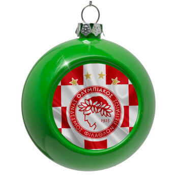 Olympiakos flag, Green Christmas tree ornament bauble 8cm