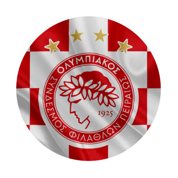 Olympiakos flag, Mousepad Round 20cm