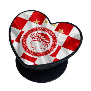 Olympiakos flag, Phone Holders Stand  καρδιά Μαύρο Βάση Στήριξης Κινητού στο Χέρι