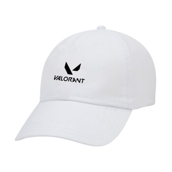 Valorant, Adult Baseball Cap White 5-panel (POLYESTER, ADULT, UNISEX, ONE SIZE)