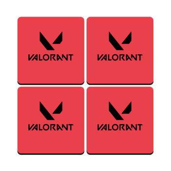 Valorant, ΣΕΤ 4 Σουβέρ ξύλινα τετράγωνα (9cm)