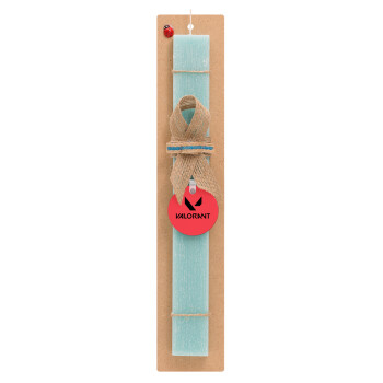 Valorant, Easter Set, wooden keychain & aromatic flat Easter candle (30cm) (TURQUOISE)