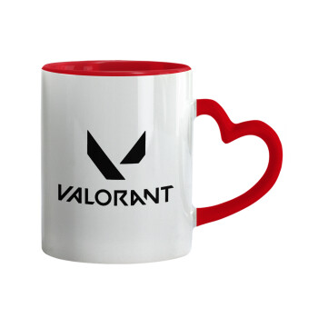 Valorant, Mug heart red handle, ceramic, 330ml