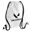 Backpack pouch GYMBAG white, with pocket (40x48cm) & thick cords