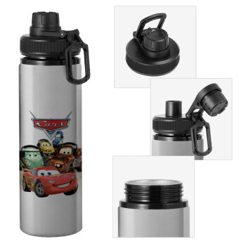 Αυτοκίνητα, Metallic water bottle with safety cap, 850ml aluminum