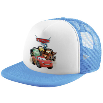 Αυτοκίνητα, Καπέλο παιδικό Soft Trucker με Δίχτυ ΓΑΛΑΖΙΟ/ΛΕΥΚΟ (POLYESTER, ΠΑΙΔΙΚΟ, ONE SIZE)
