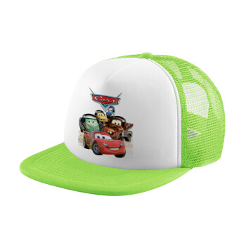 Αυτοκίνητα, Καπέλο Ενηλίκων Soft Trucker με Δίχτυ ΠΡΑΣΙΝΟ/ΛΕΥΚΟ (POLYESTER, ΕΝΗΛΙΚΩΝ, ONE SIZE)