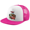 Child's Soft Trucker Hat with Pink/White Mesh (POLYESTER, CHILD, ONE SIZE)