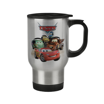 Αυτοκίνητα, Stainless steel travel mug with lid, double wall 450ml