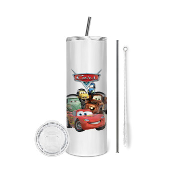 Αυτοκίνητα, Eco friendly stainless steel tumbler 600ml, with metal straw & cleaning brush