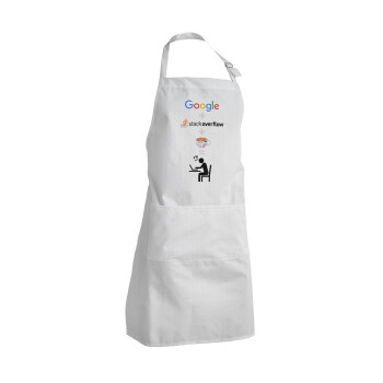 Google + Stack overflow + Coffee, Adult Chef Apron (with sliders and 2 pockets)