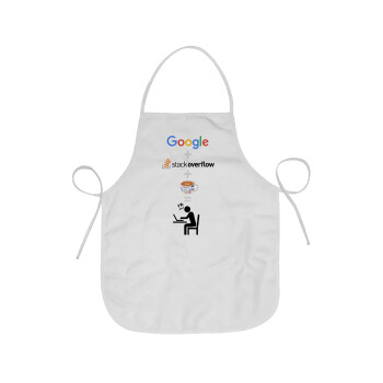 Google + Stack overflow + Coffee, Chef Apron Short Full Length Adult (63x75cm)