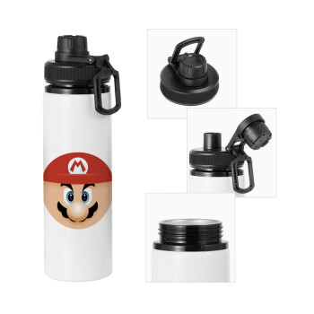 Super mario flat, Metal water bottle with safety cap, aluminum 850ml