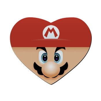 Super mario flat, Mousepad heart 23x20cm