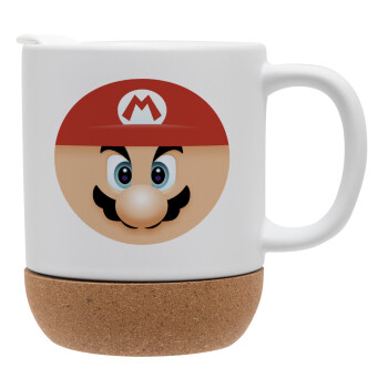 Super mario flat, Ceramic coffee mug Cork (MAT), 330ml (1pcs)