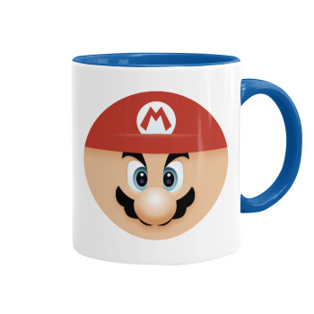 Super mario flat, Mug colored blue, ceramic, 330ml