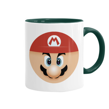 Super mario flat, Mug colored green, ceramic, 330ml