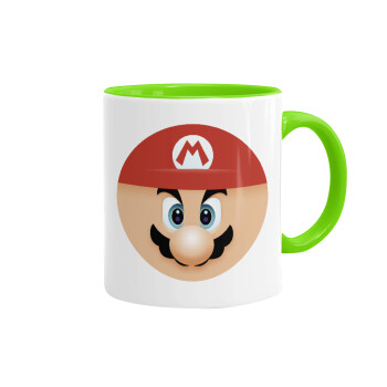 Super mario flat, Mug colored light green, ceramic, 330ml