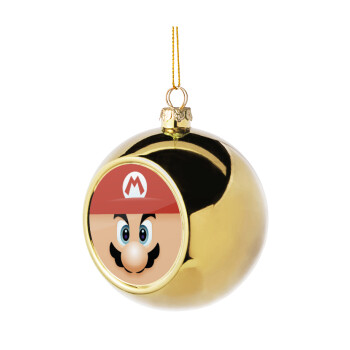 Super mario flat, Golden Christmas tree ball ornament 8cm