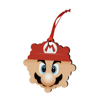 Super mario flat, Στολίδι Χριστουγεννιάτικο στολίδι snowflake ξύλινο 7.5cm