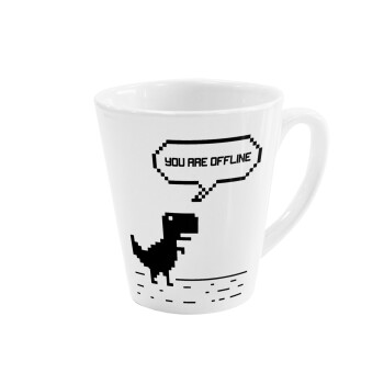 You are offline dinosaur, Κούπα κωνική Latte Λευκή, κεραμική, 300ml