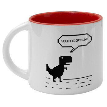 You are offline dinosaur, Κούπα κεραμική 400ml Λευκή/Κόκκινη