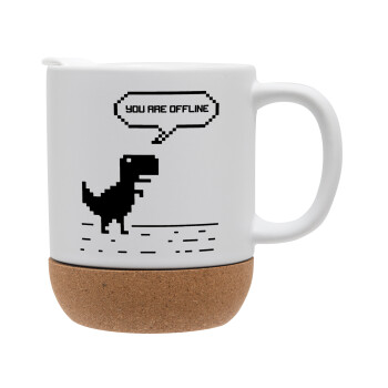 You are offline dinosaur, Ceramic coffee mug Cork (MAT), 330ml (1pcs)