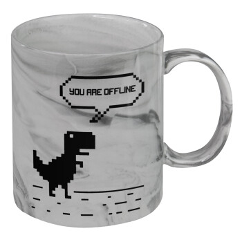 You are offline dinosaur, Mug ceramic marble style, 330ml