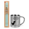 Easter Set, metallic thermal cup (300ml) & aromatic flat Easter candle (30cm) (TURQUOISE)