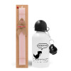 Easter Set, metallic aluminum bottle (500ml) & aromatic flat Easter candle (30cm) (PINK)