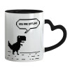 Mug heart black handle, ceramic, 330ml