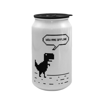 You are offline dinosaur, Κούπα ταξιδιού μεταλλική με καπάκι (tin-can) 500ml