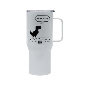 You are offline dinosaur, Mega Stainless steel Tumbler with lid, double wall 750L