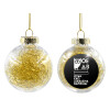 Transparent Christmas tree ball ornament with gold filling 8cm