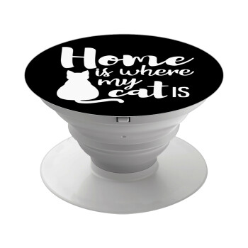 Home is where my cat is!, Phone Holders Stand  White Hand-held Mobile Phone Holder