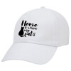 Adult Baseball Cap White 5-panel (POLYESTER, ADULT, UNISEX, ONE SIZE)