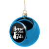 Blue Christmas tree ball ornament 8cm