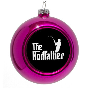 The rodfather, Purple Christmas tree ornament bauble 8cm