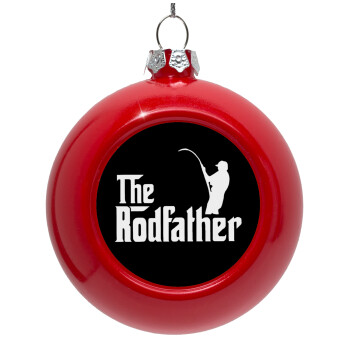 The rodfather, Red Christmas tree ornament bauble 8cm