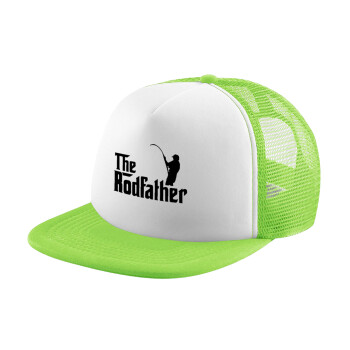 The rodfather, Adult Soft Trucker Hat with Mesh GREEN/WHITE (POLYESTER, ADULT, ONE SIZE)