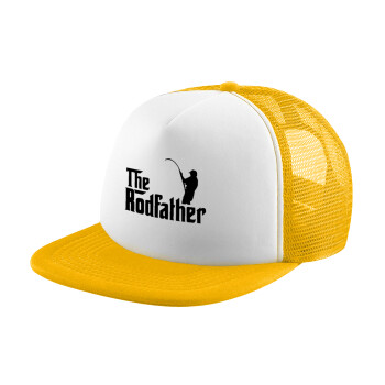 The rodfather, Καπέλο Ενηλίκων Soft Trucker με Δίχτυ Κίτρινο/White (POLYESTER, ΕΝΗΛΙΚΩΝ, UNISEX, ONE SIZE)