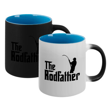 The rodfather, Κούπα Μαγική εσωτερικό μπλε, κεραμική 330ml που αλλάζει χρώμα με το ζεστό ρόφημα (1 τεμάχιο)