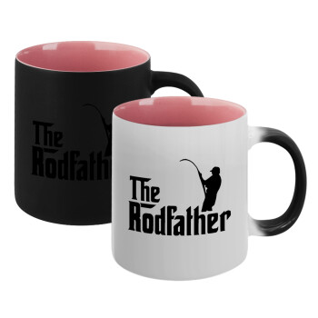 The rodfather, Κούπα Μαγική εσωτερικό ΡΟΖ, κεραμική 330ml που αλλάζει χρώμα με το ζεστό ρόφημα