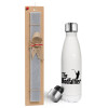 Easter candle, metallic white thermos bottle (500ml) & aromatic flat candle (30cm) (GRAY)